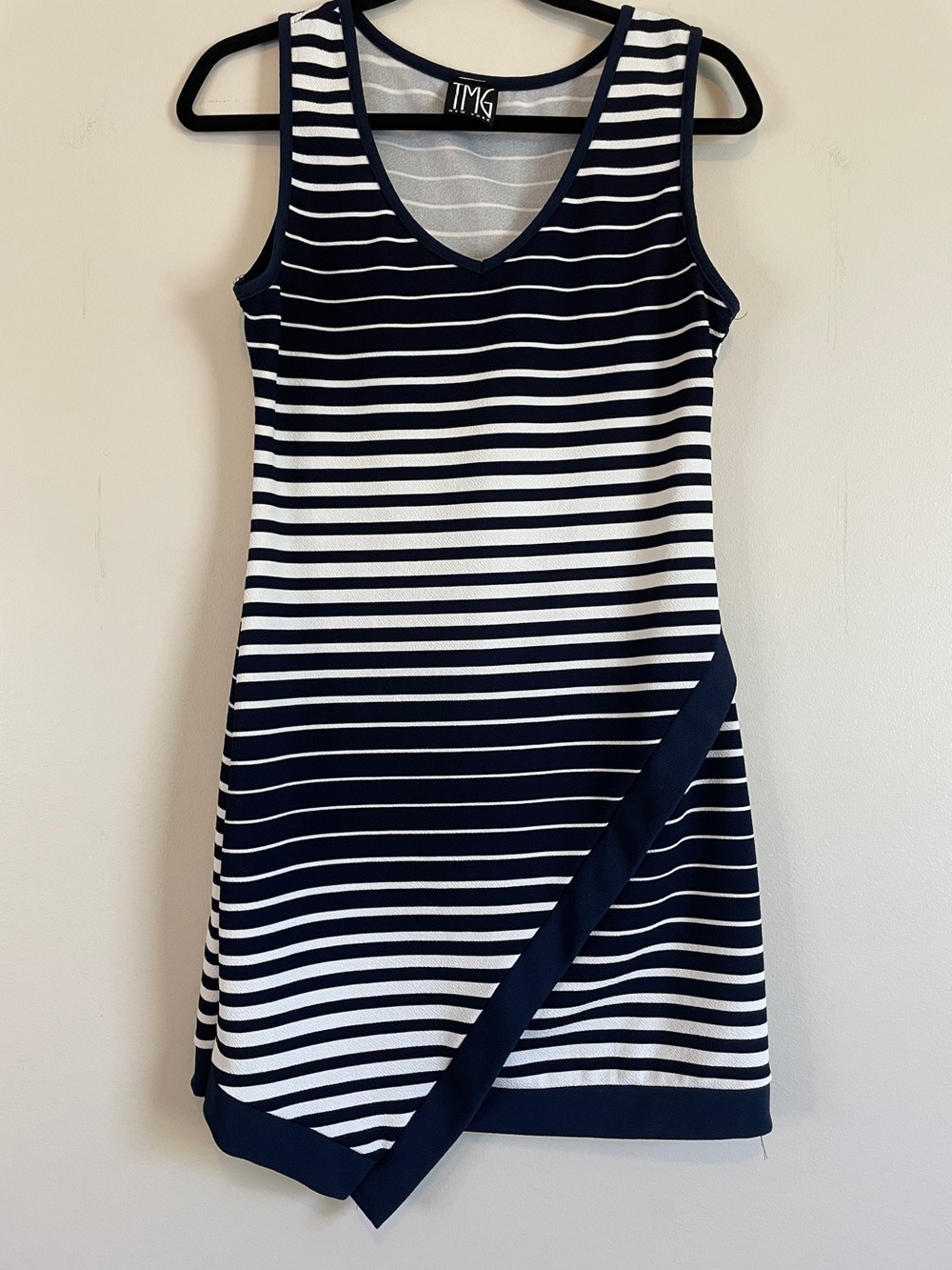 TMG Navy and White Striped Sleeveless Dress